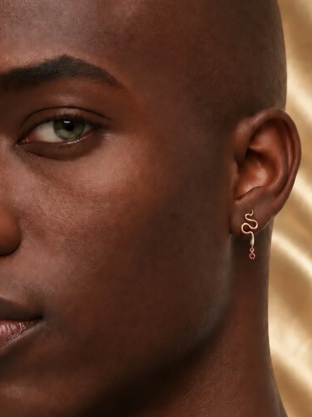 Poppy Finch 14k Serpent Design with Ruby Accent Drop Earrings. Brand New!